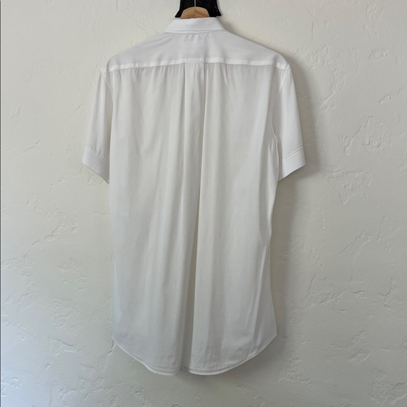 Alexander McQueen Classic White Button-Up Brad Shirt with jersey sleeves - Picture 6 of 7